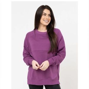 Nursing Queen Oversized Nursing Sweatshirt with side slits- Mulberry